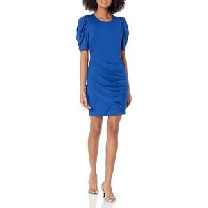 NWT BLACK HALO Blue Ruched Cocktail Party Bodycon Mini Dress Sz 10